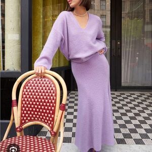 Madewell Lavender Sweater and Skirt Set